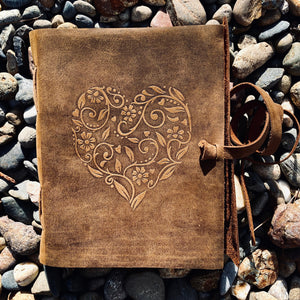 Rustic Heart Leather Journal