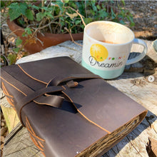 Load image into Gallery viewer, Brown Vintage Leather Journal (LINED)