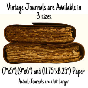 Handmade Leather Journal - Vintage Deckle Edge Rustic Paper
