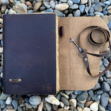 Load image into Gallery viewer, Antique Leather Journal with Key - Handmade Deckle Edge Vintage Paper