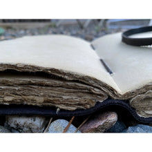 Load image into Gallery viewer, Black Vintage Leather Journal with Key