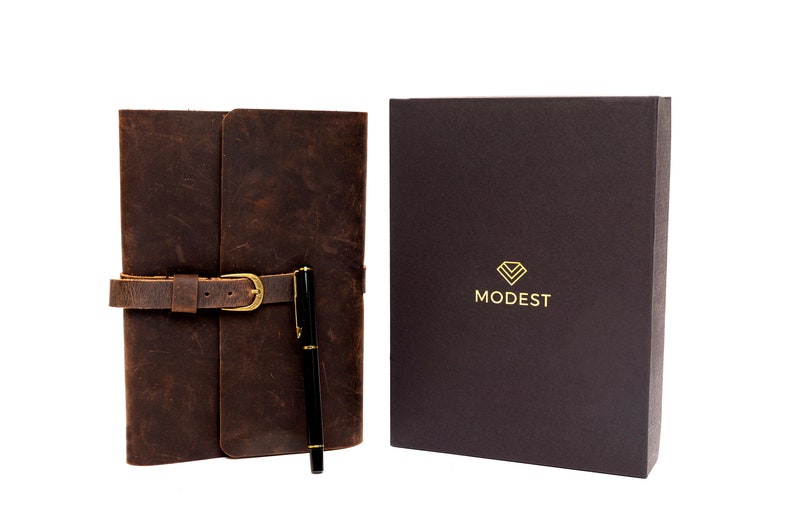 Leather journal with personalized initials