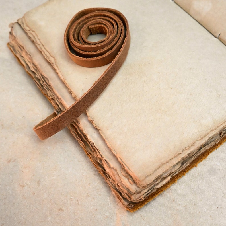 Vintage tree journal leather cover detail