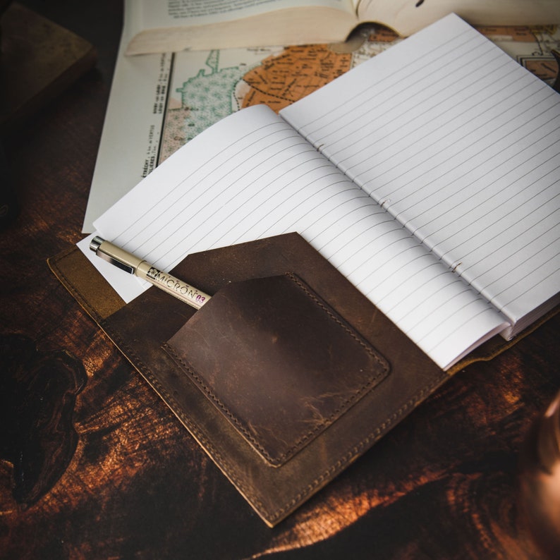 Refillable leather journal lifestyle shot