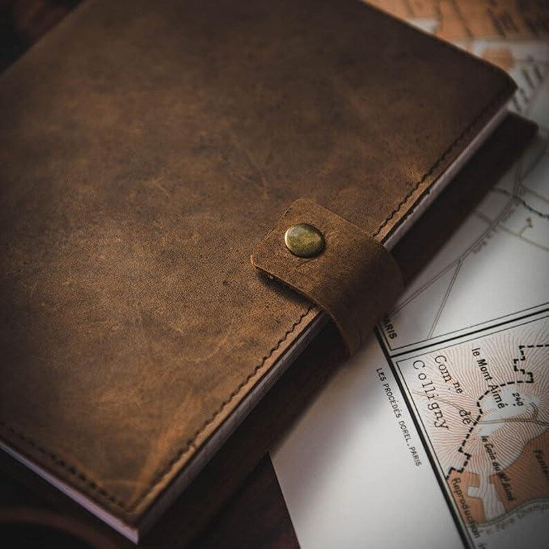 Leather journal cover detail