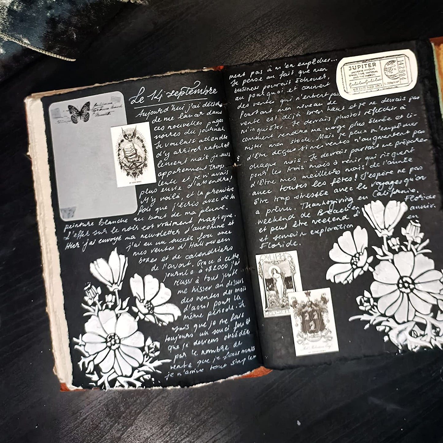 Leather scrapbook journal open style lifestyle