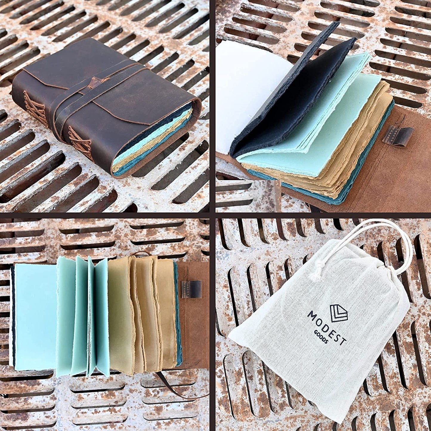 Leather scrapbook journal pages texture