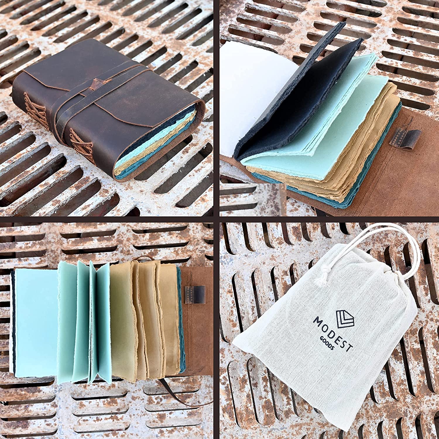 Leather scrapbook journal pages texture