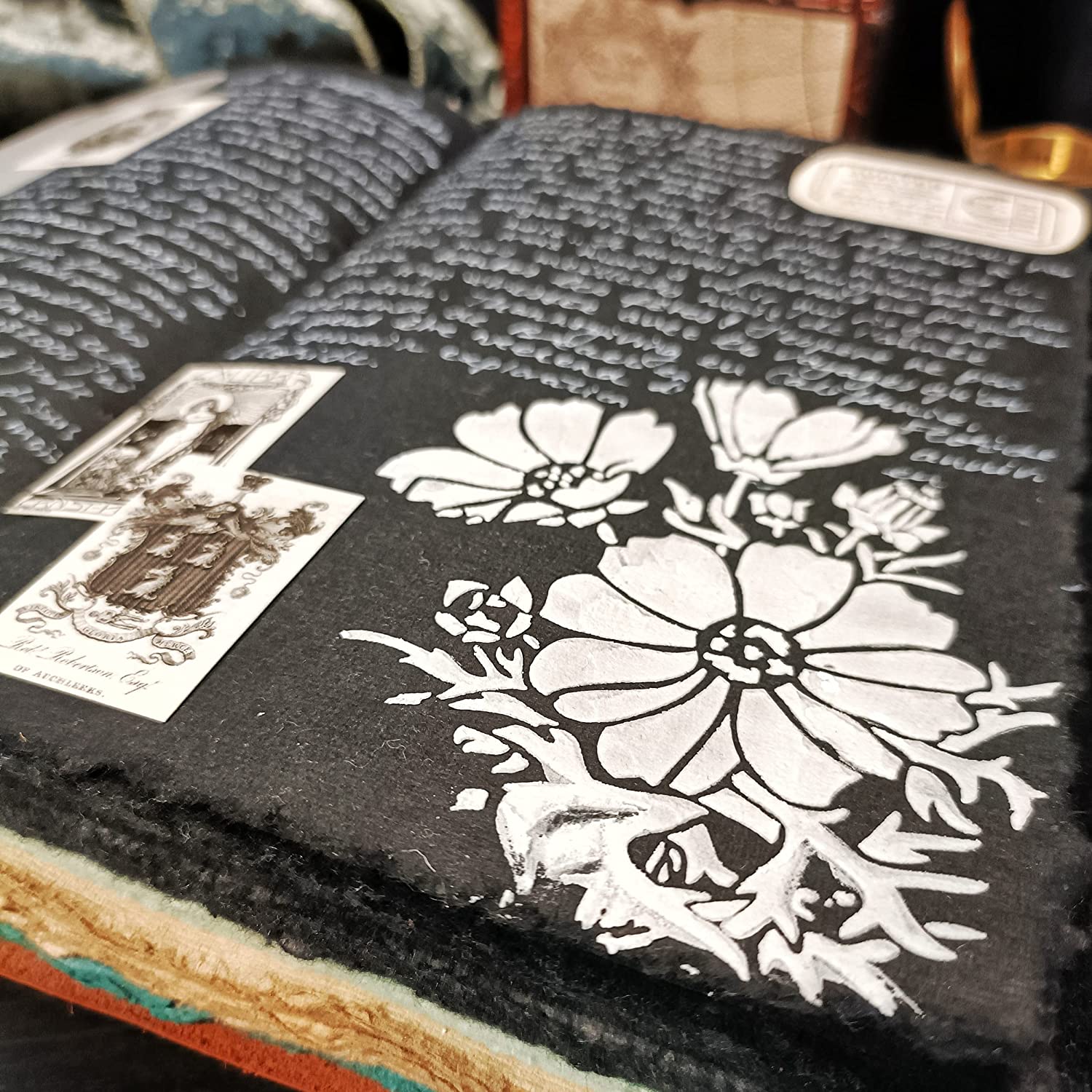 Open style leather scrapbook as a gift