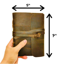 Load image into Gallery viewer, LEATHER JOURNAL Lined Paper - for Men and Women (7&quot;x5&quot;) | Soft Rustic Leather | Thick Paper | Best for Travel Diary to Write in