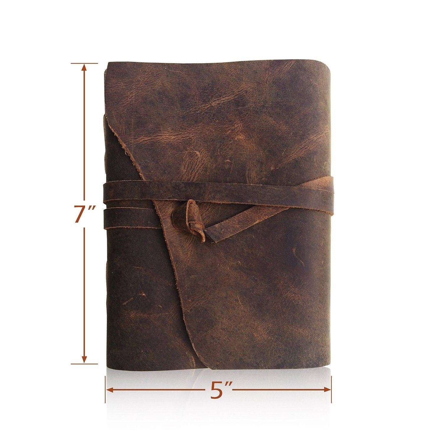 LEATHER JOURNAL Lined Paper - for Men and Women (7"x5") | Soft Rustic Leather | Thick Paper | Best for Travel Diary to Write in