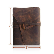 Load image into Gallery viewer, LEATHER JOURNAL Lined Paper - for Men and Women (7&quot;x5&quot;) | Soft Rustic Leather | Thick Paper | Best for Travel Diary to Write in
