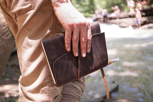 LEATHER JOURNAL Lined Paper - for Men and Women (7"x5") | Soft Rustic Leather | Thick Paper | Best for Travel Diary to Write in