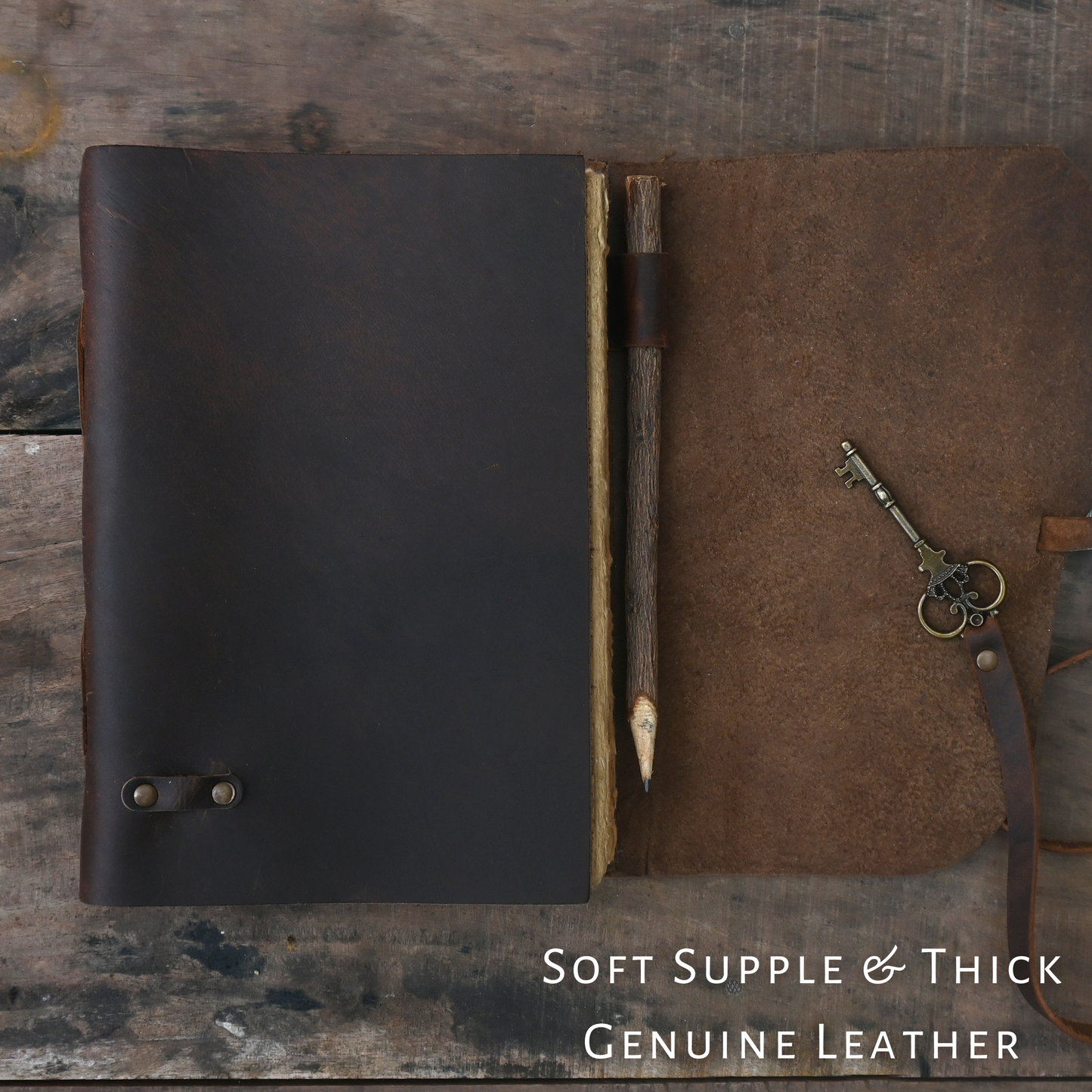Soft genuine leather cover of multi-color journal