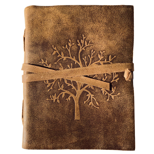 Tree of Life leather journal with embossed cover