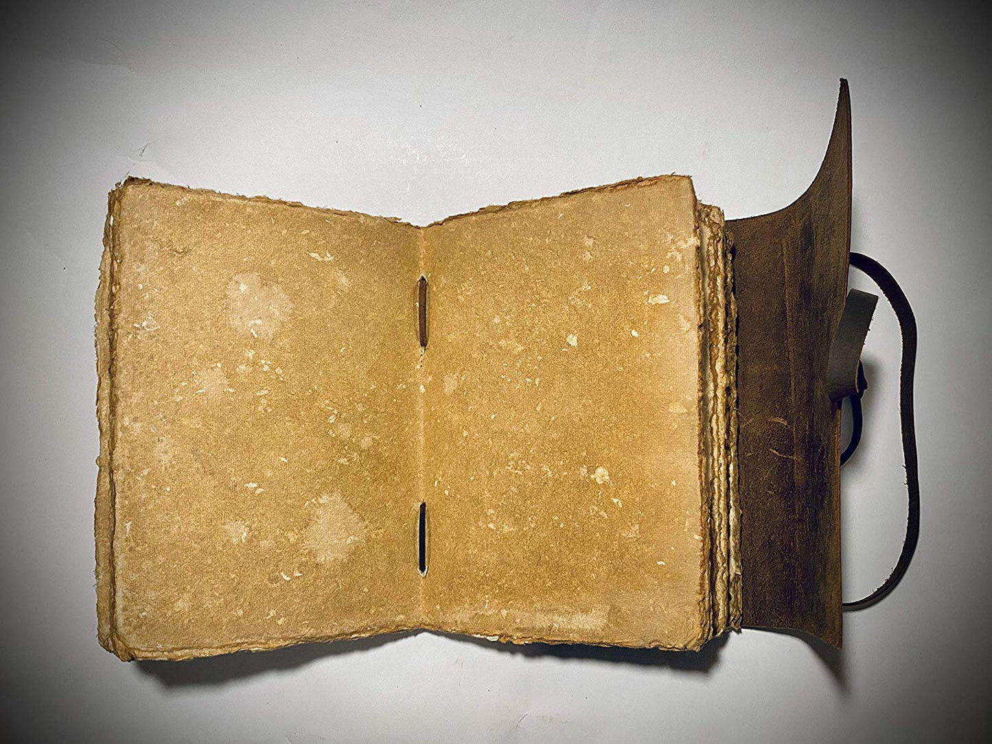 Brown vintage leather journal lifestyle