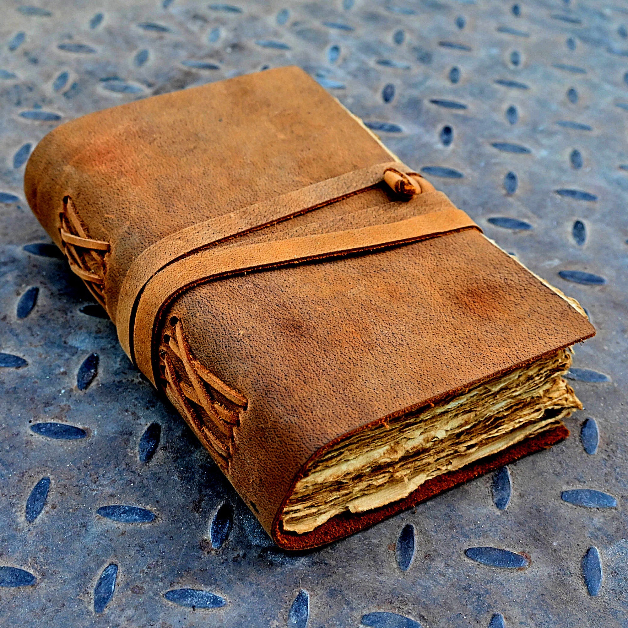 Vintage Style Leather Journal, Rustic Weathered Leather, Antique