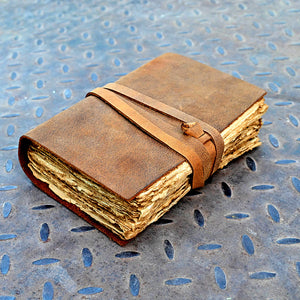 LEATHER JOURNAL - Handmade Vintage Deckle Edge Rustic Paper