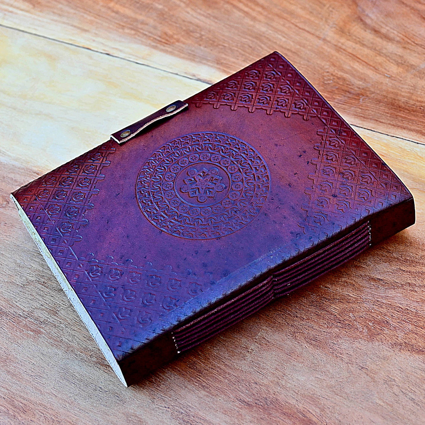 Vintage stone closure journal cover